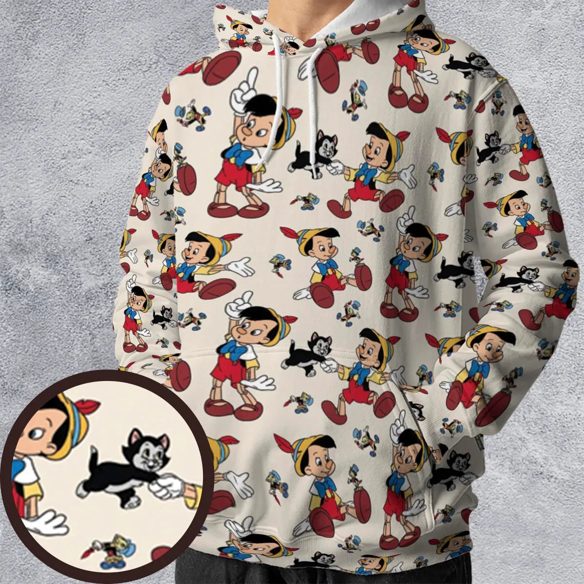 Whimsy Wear Pinocchio All-over Print Hoodie