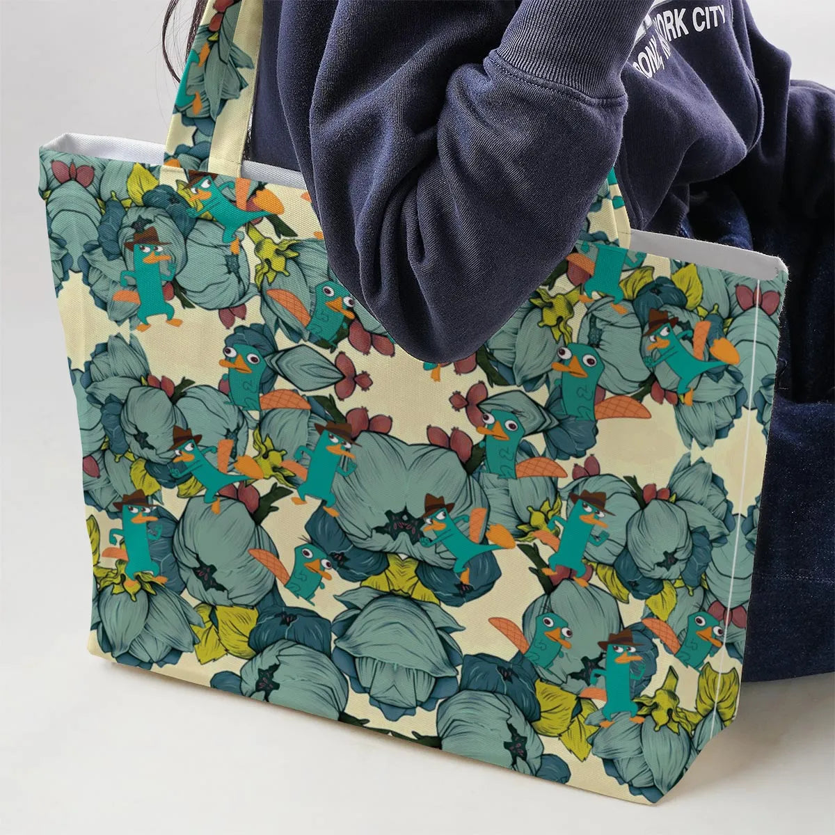 Perry The Platypus Phineas and Ferb Large Tote Bag