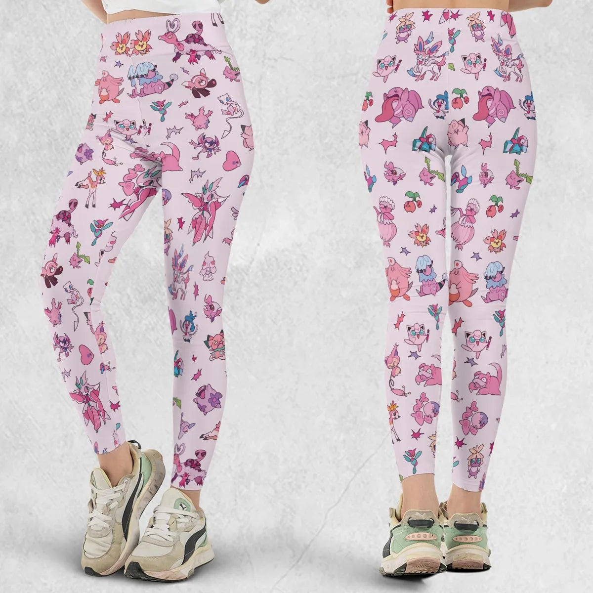 Team Pink Pokemon Pattern Legging