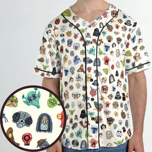 Star Wars Collage Pattern Unisex Baseball Jersey
