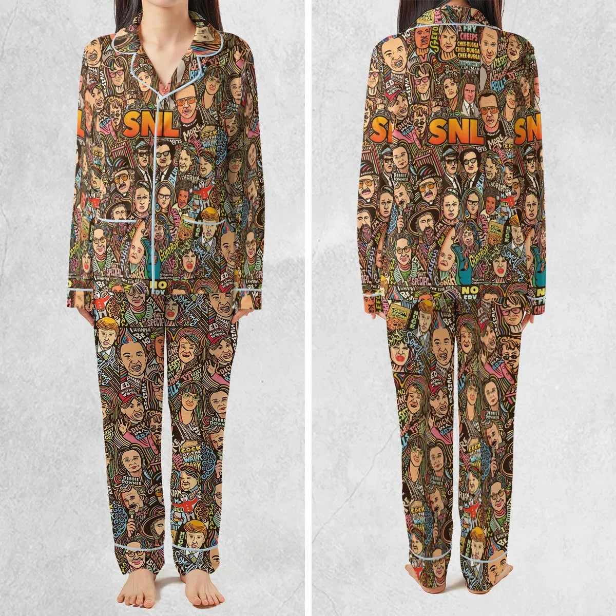 Blues Brothers Waynes World Coneheads SNL Characters Pajamas Set