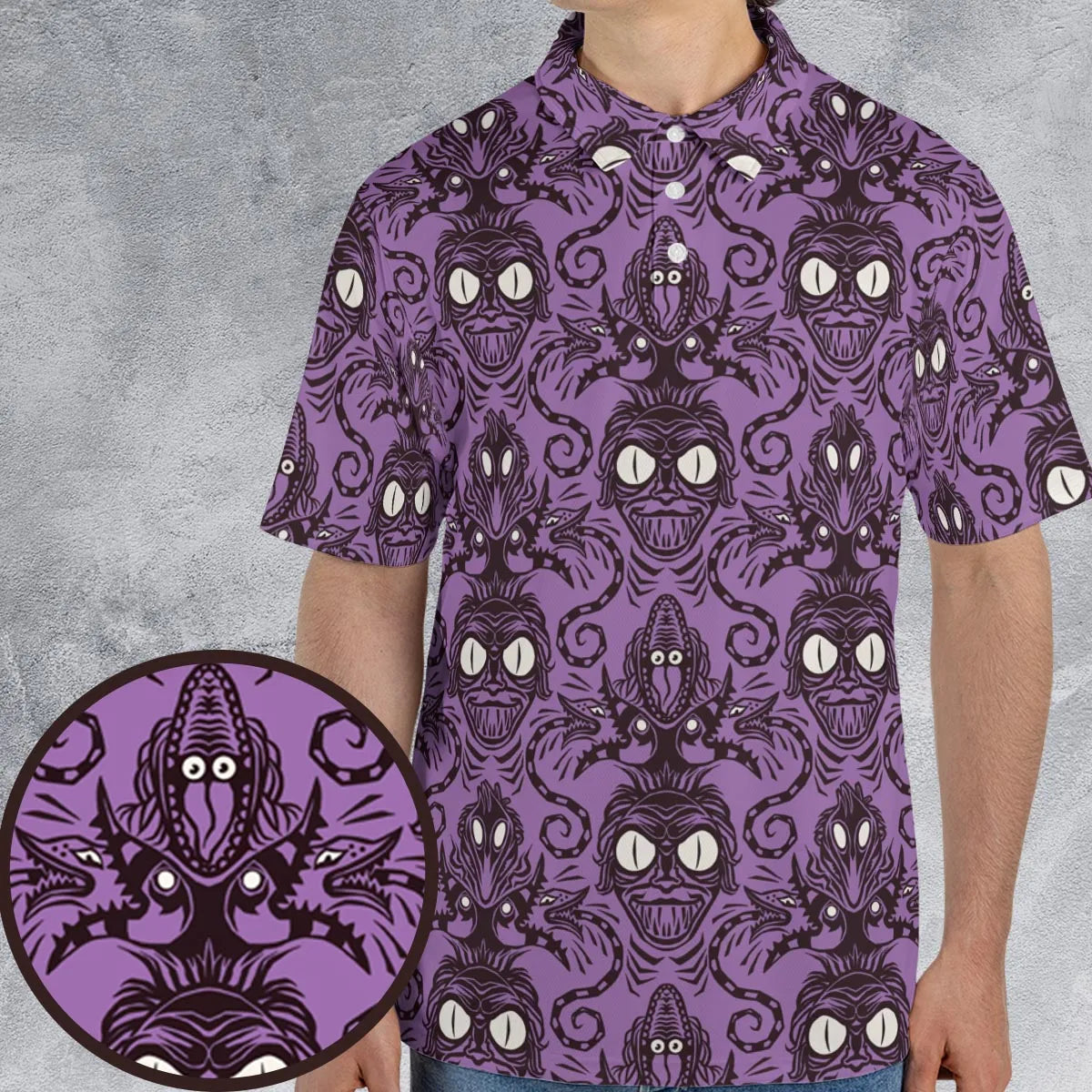 Beetlejuice Haunted Mansion Themed AOP Men/Women Polo Shirt