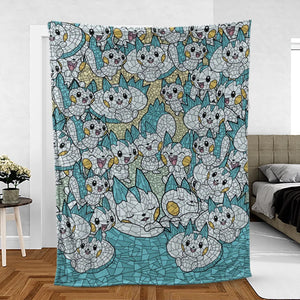 Pachirisu Stained Glass Pokemon Fleece Blanket