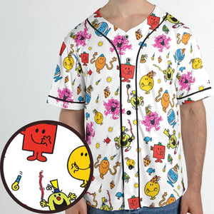 Party Mr. Men Little Miss Unisex Baseball Jersey