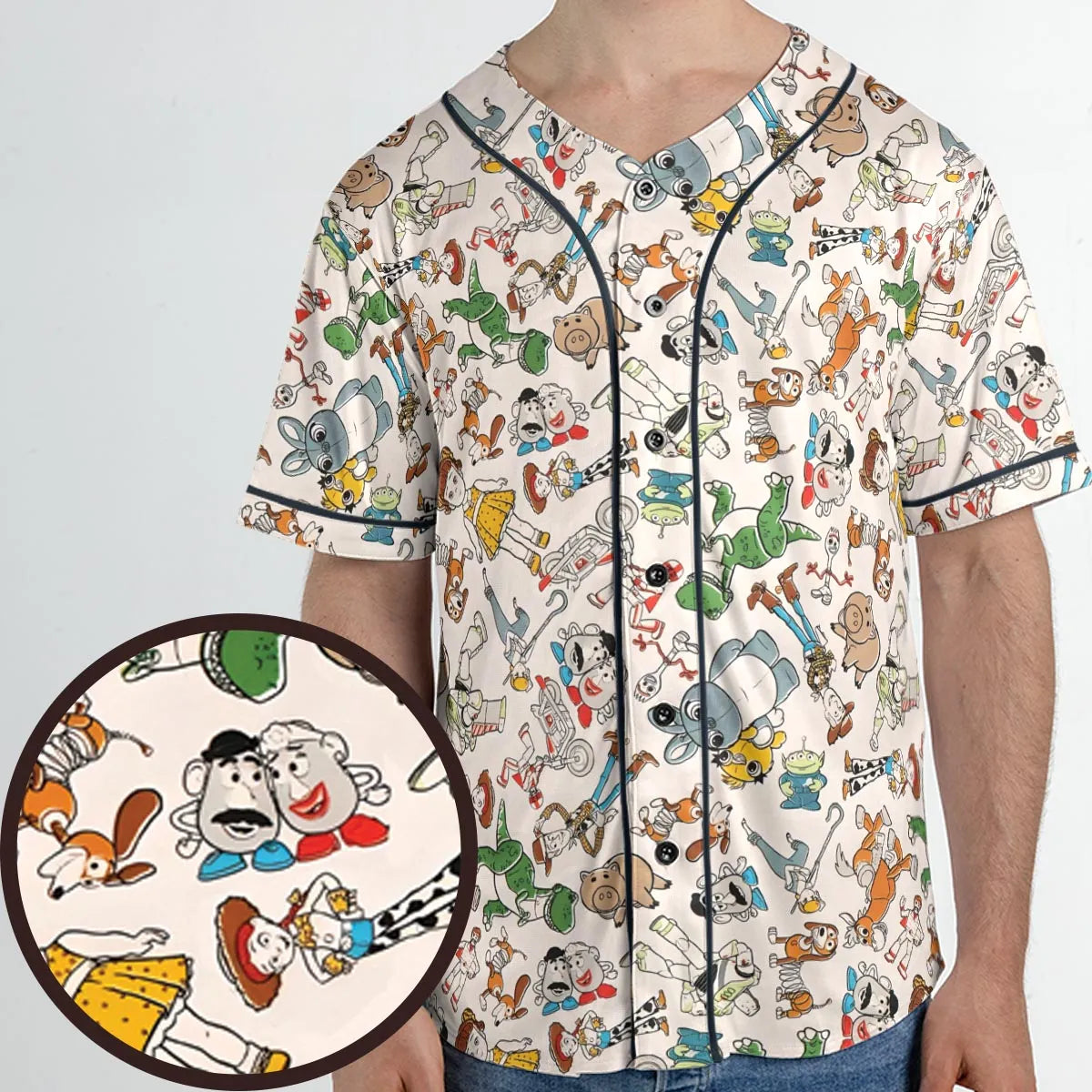 Toy Story Toss Pattern Unisex Baseball Jersey