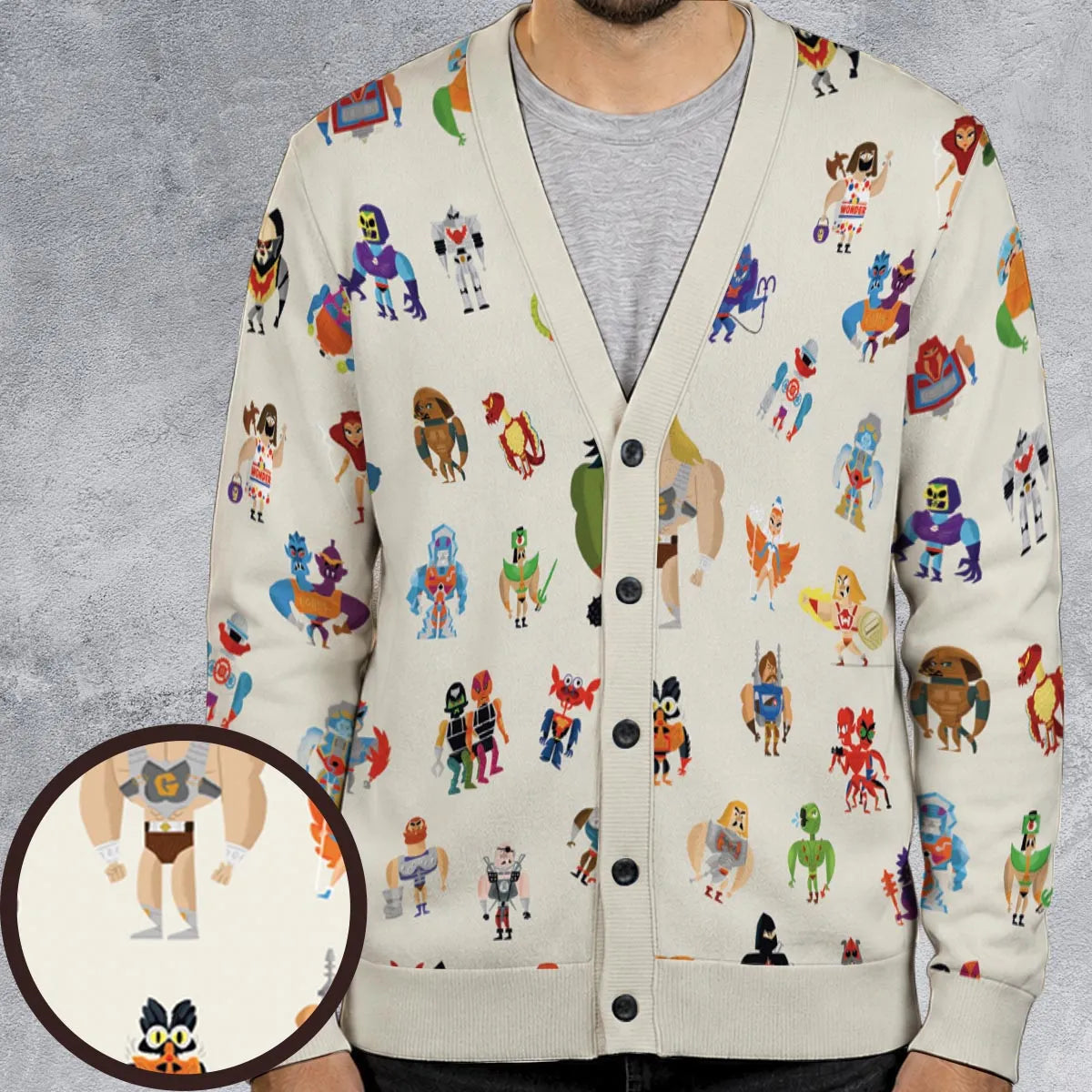 He-Man & Masters Of The Universe Characters Pattern Cardigan