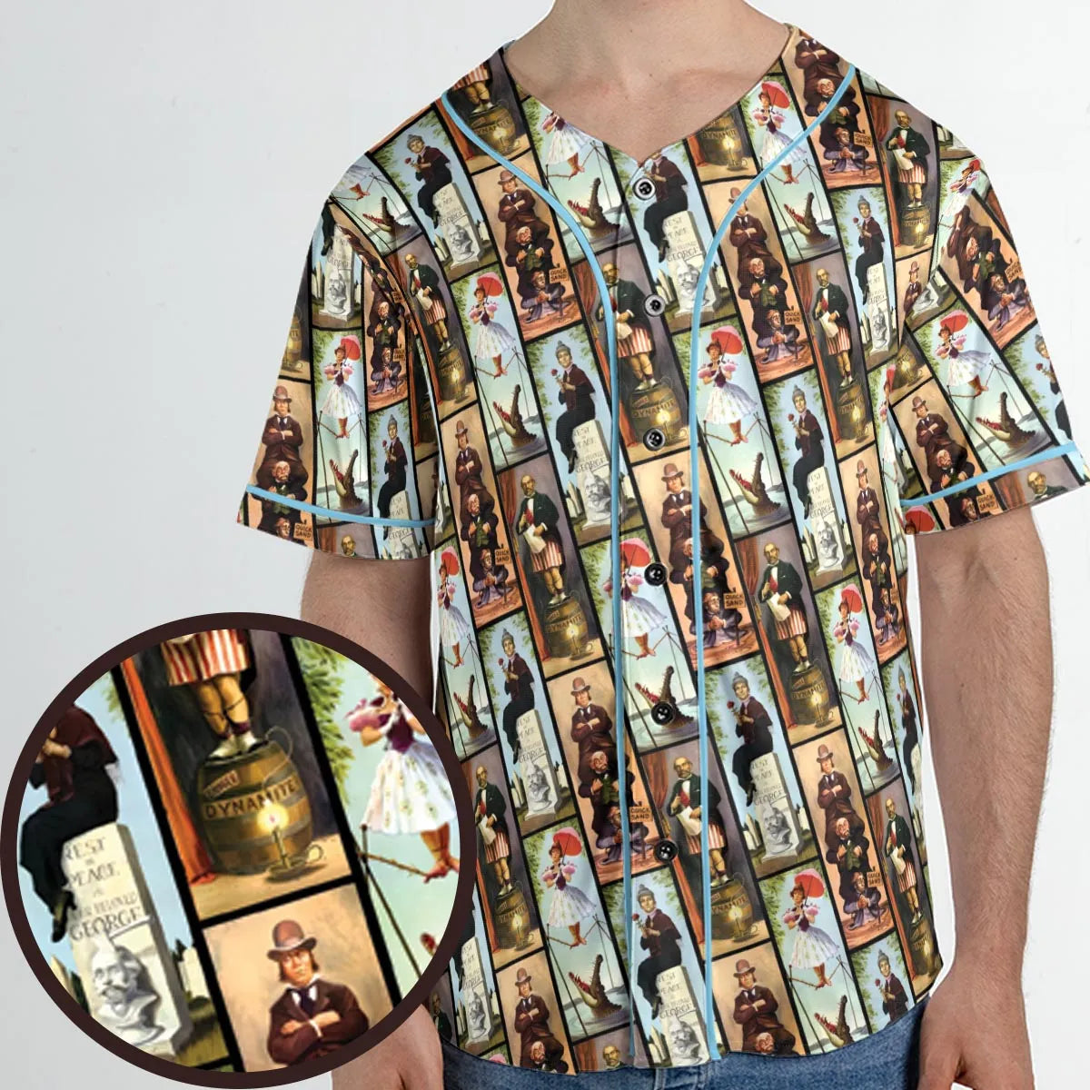 Haunted Mansion Vintage Stretch Pattern Unisex Baseball Jersey