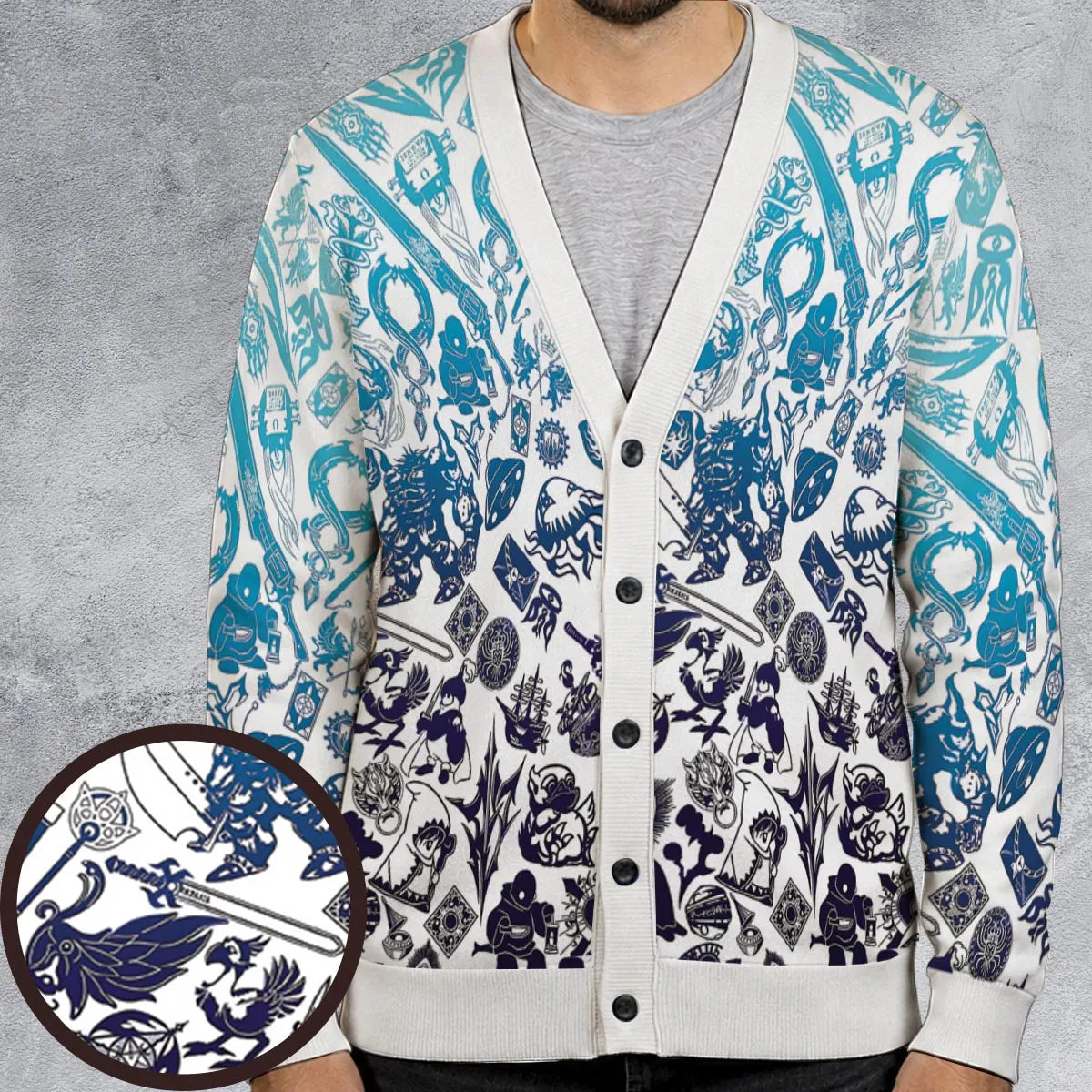 Blue Moggle Final Fantasy Cardigan