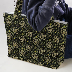 Facehugger Flower Pattern Alien Large Tote Bag