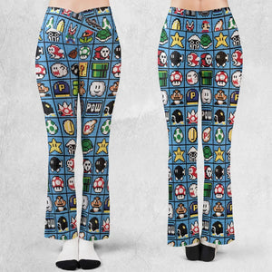 Mario Pixel Super Mario Pattern Flare Leggings
