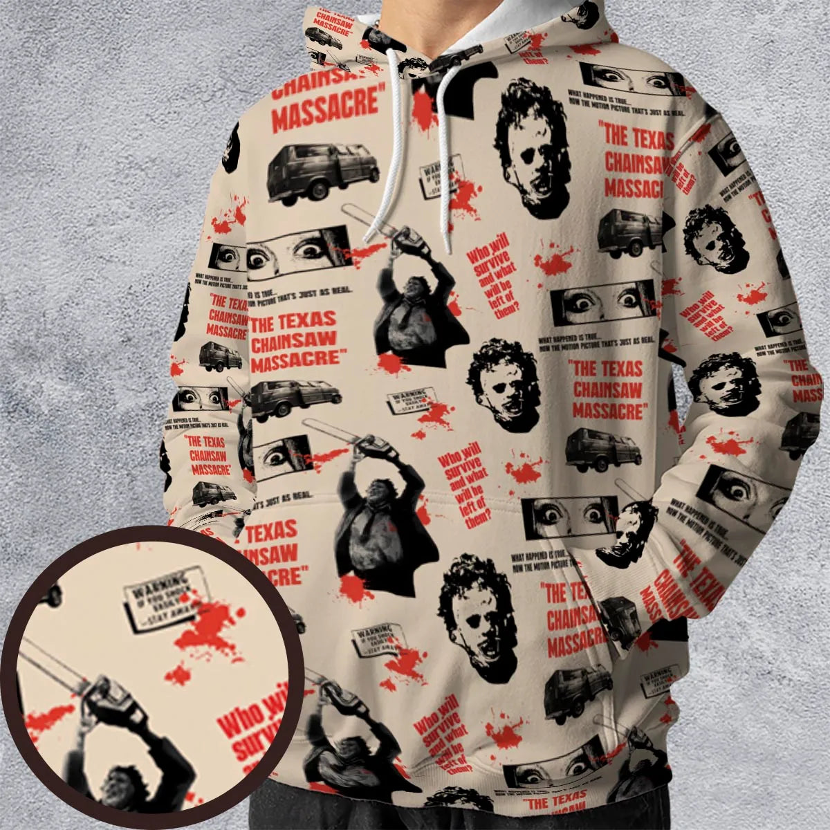 Leatherface The Texas Chainsaw Massacre Horror Pattern All-over Print Hoodie