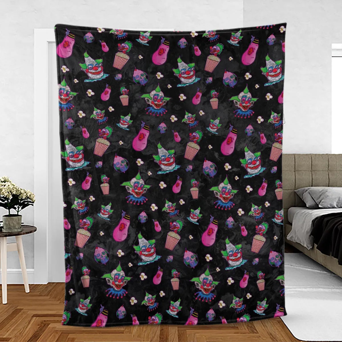 Space Horror Movie Killer Klowns Outer Fleece Blanket
