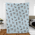 Moo Yoga Pattern Fleece Blanket