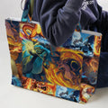 Charizard Ice Fire Dragon Combat Large Tote Bag