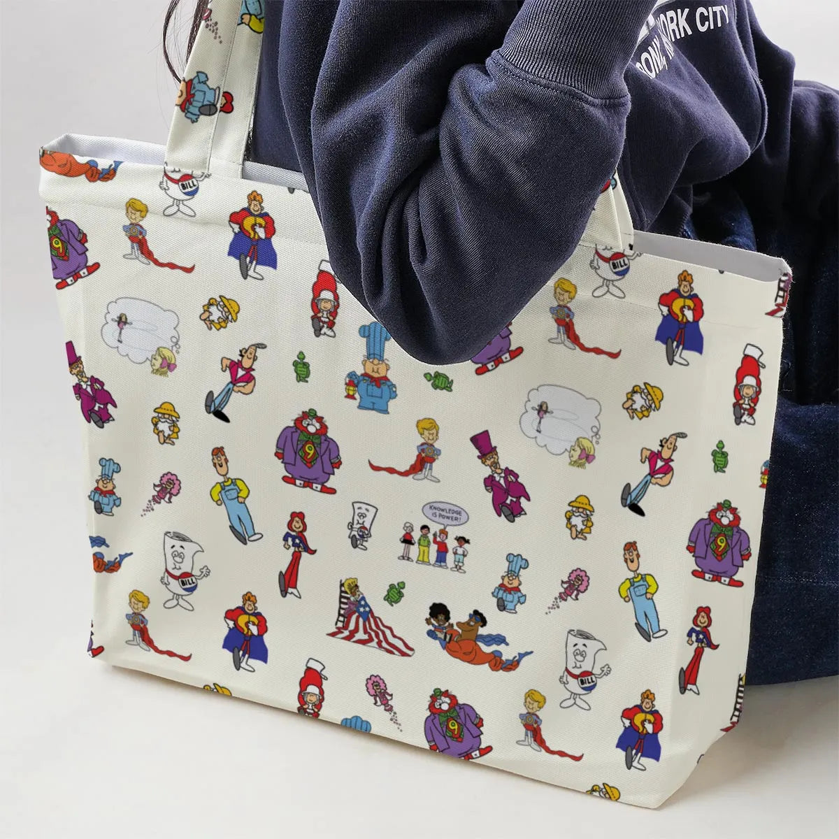 Schoolhouse Rock Characters Large Tote Bag