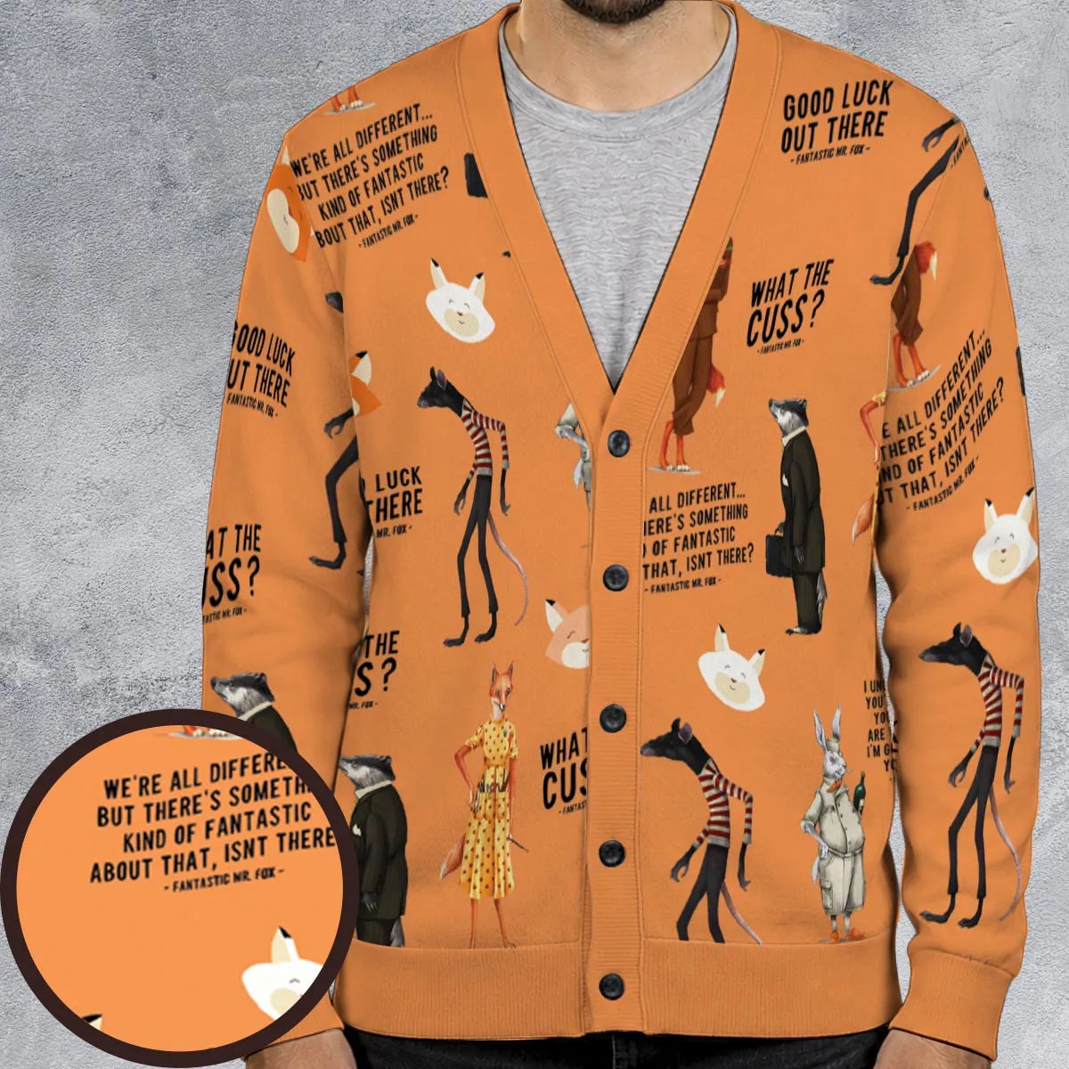 Cuss You Are Fantastic Mr. Fox Cardigan