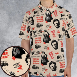 Leatherface The Texas Chainsaw Massacre Horror Pattern AOP Men/Women Polo Shirt