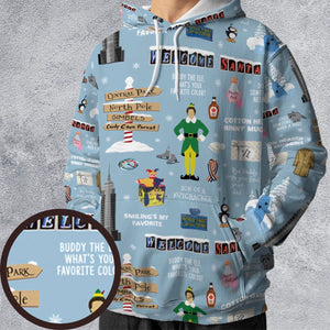 Buddy the ELF Quotes Christmas All-over Print Hoodie