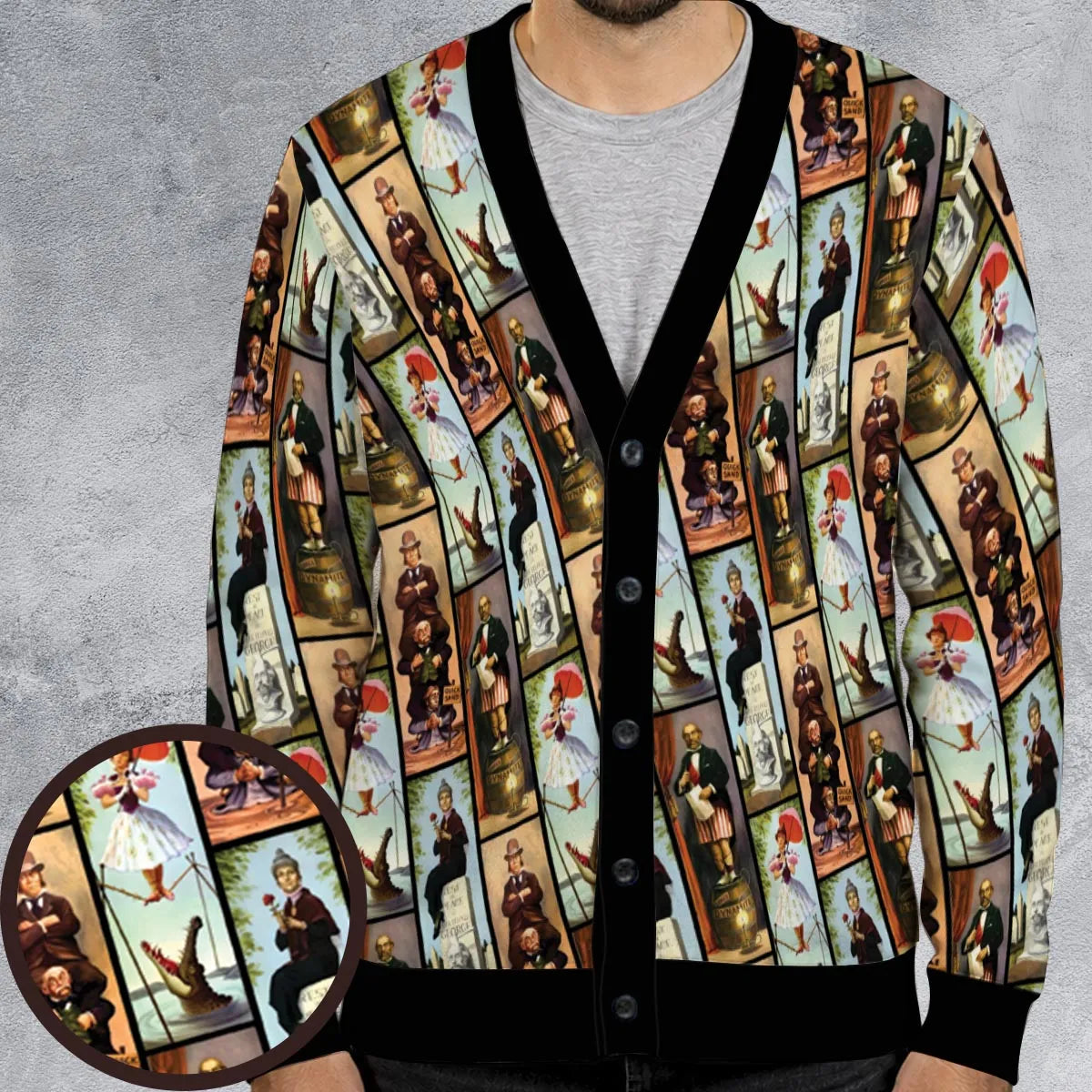 Haunted Mansion Vintage Stretch Pattern Cardigan