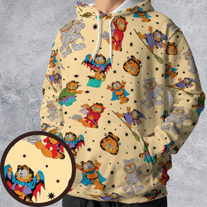 Nostalgic Cat Garfield's Halloween Adventure All-over Print Hoodie