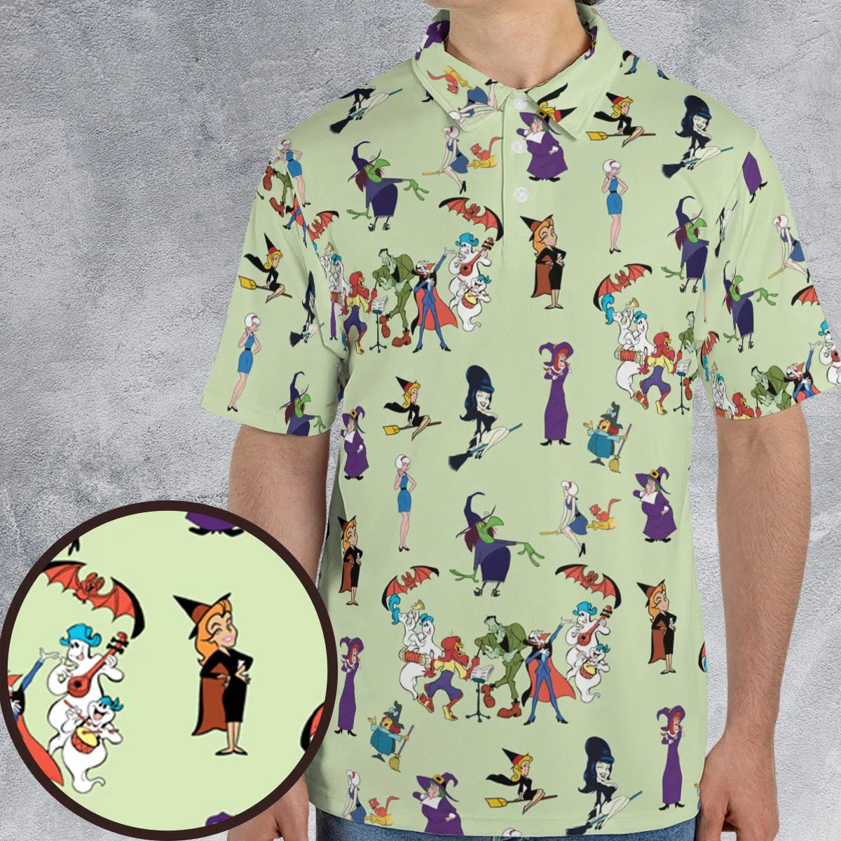 70s Witches Cartoon Characters AOP Men/Women Polo Shirt