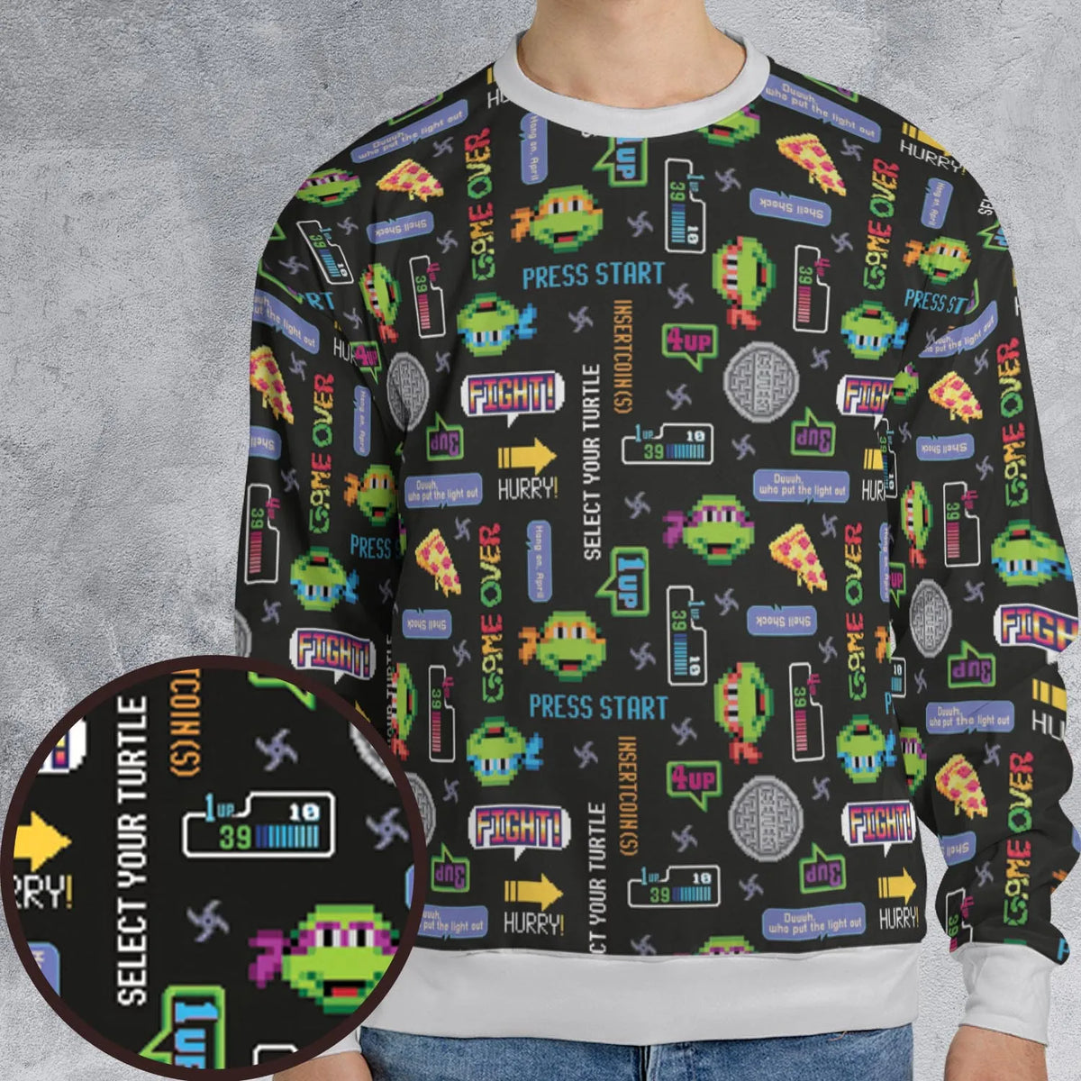 The TMNT Pixel Characters All-over Print Sweatshirt