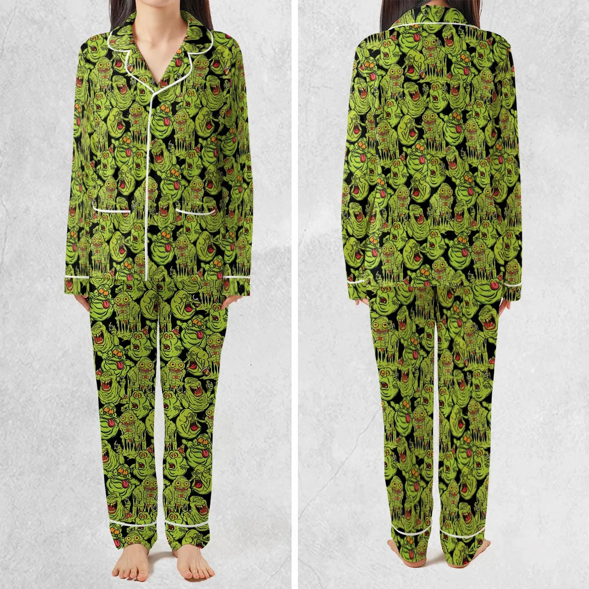 Funny Slimer Ghostbusters Pajamas Set
