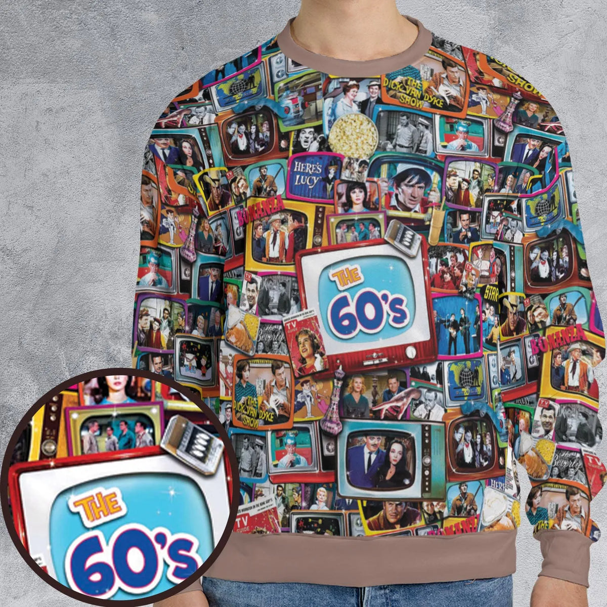 The 60s Classic TV Shows All-over Print Sweatshirt