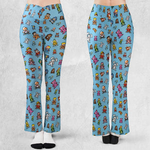 8-bit Breakfast Cereal Icons Flare Leggings