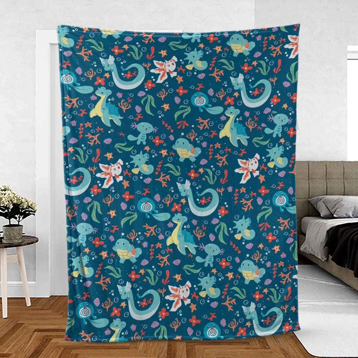 Water Pokemon Pattern Fleece Blanket