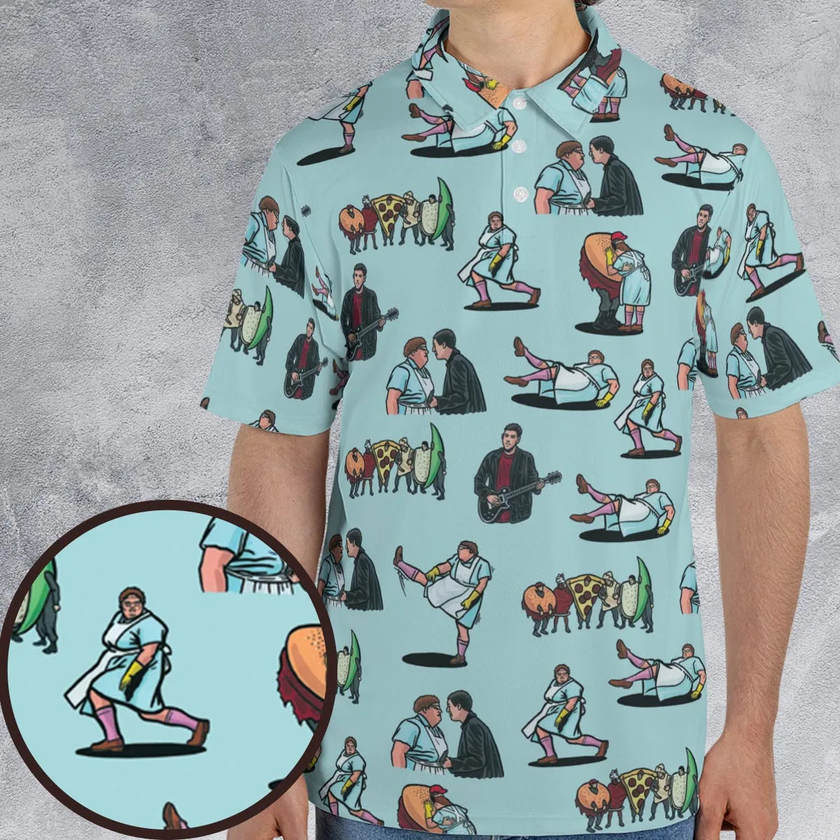 Lunch Lady Land SNL AOP Men/Women Polo Shirt