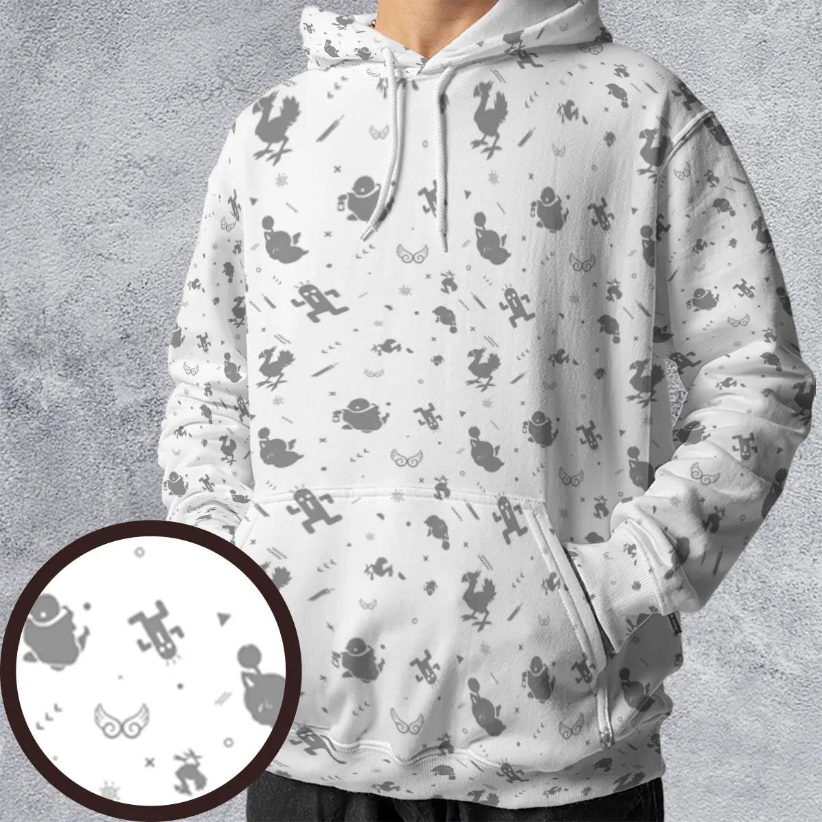 Final Fantasy Creatures Pattern All-over Print Hoodie