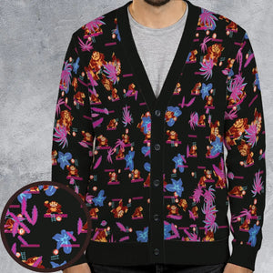 Donkey Kong Pattern Nintendo Video Games Cardigan