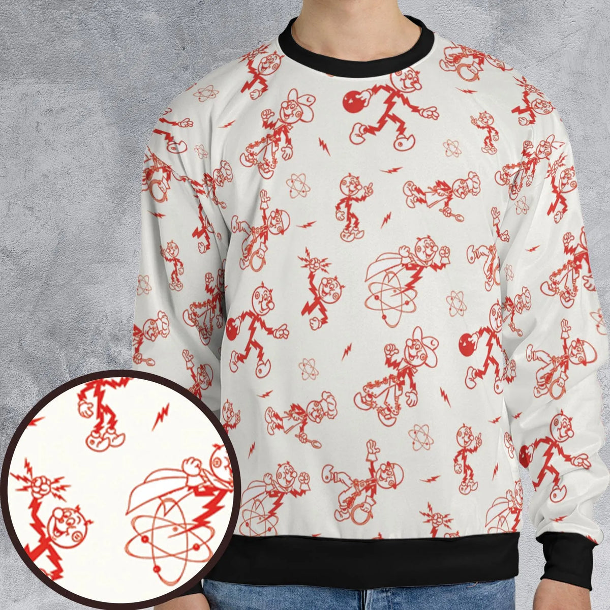 Vintage Style Nostalgic Reddy Kilowatt All-over Print Sweatshirt