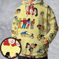 Nostalgic Cartoons in Archie Style All-over Print Hoodie