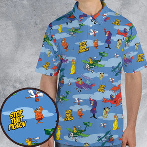 Stop That Pigeon Dastardly and Muttley in Their Flying Machines AOP Men/Women Polo Shirt