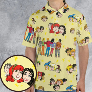 Nostalgic Cartoons in Archie Style AOP Men/Women Polo Shirt