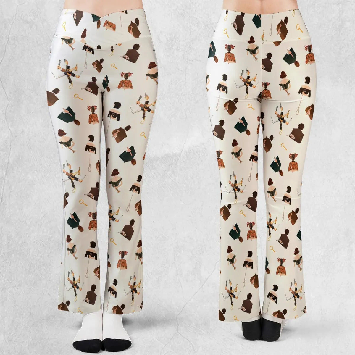 Clue The Movie Characters Pattern Flare Leggings