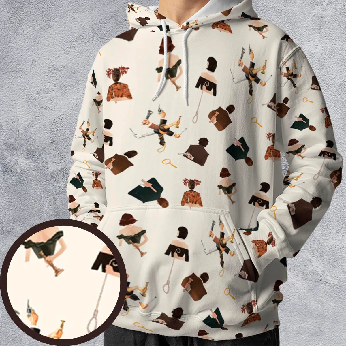 Clue The Movie Characters Pattern All-over Print Hoodie