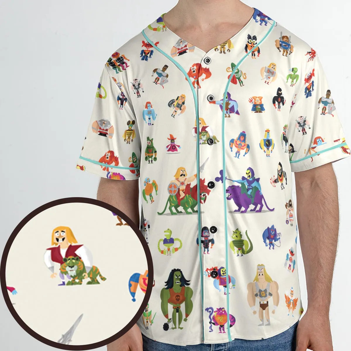 He-Man & Masters Of The Universe Characters Pattern Unisex Baseball Jersey
