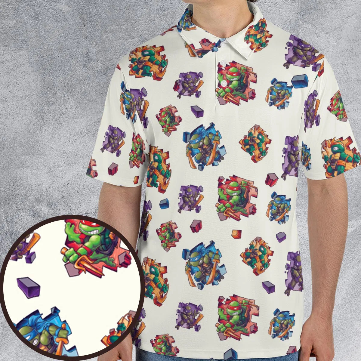 TMNT Break The Wall AOP Men/Women Polo Shirt