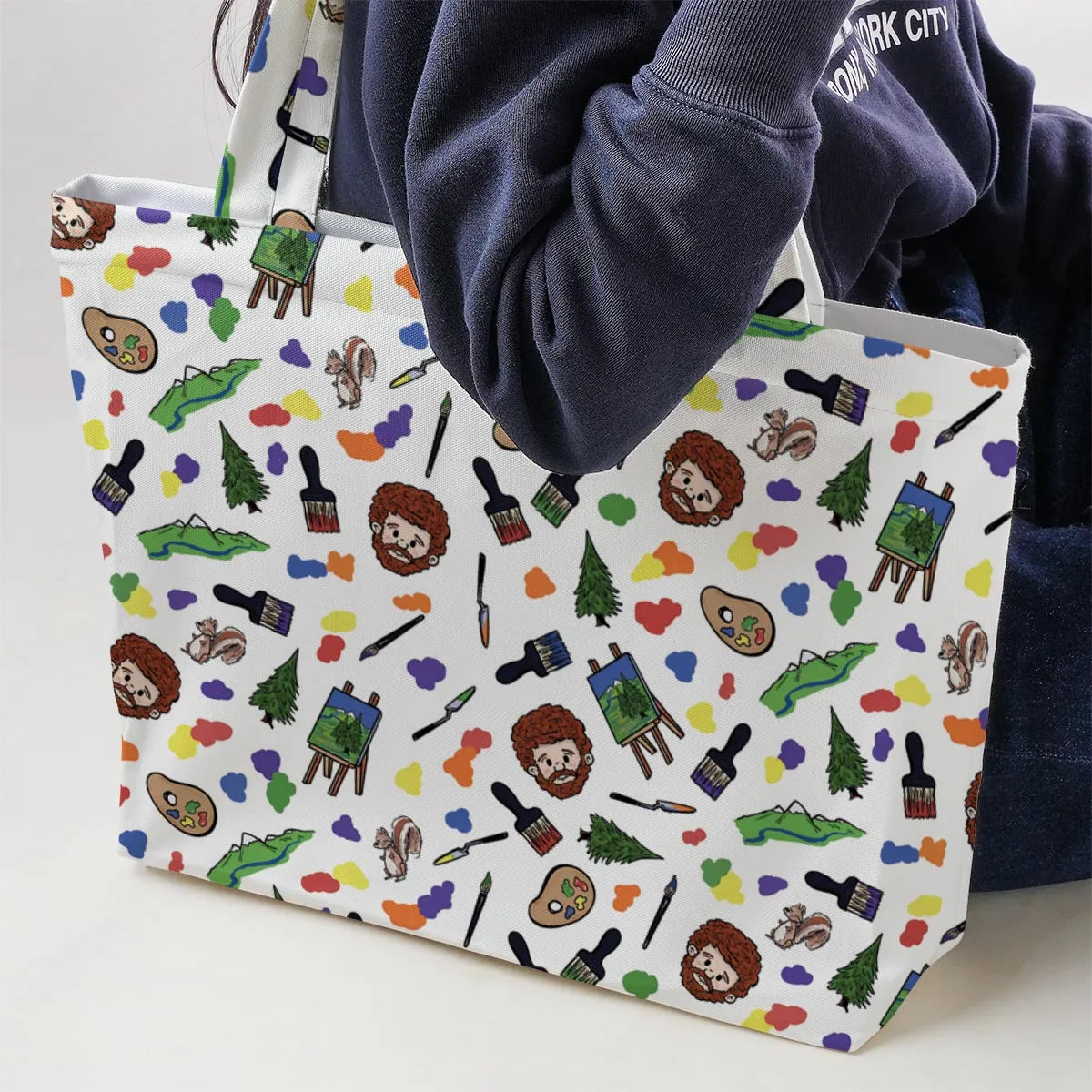 Joy Of Painting Bob Ross Large Tote Bag