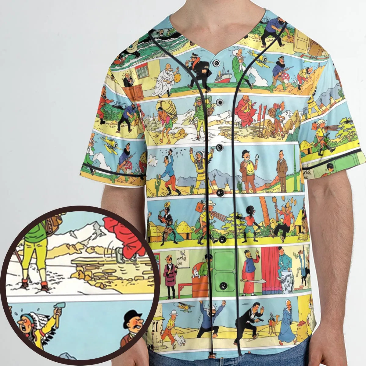 The Story Of Tintin Unisex Baseball Jersey