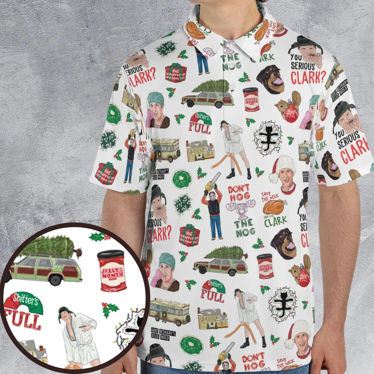 National Lampoon's Christmas Vacation Pattern AOP Men/Women Polo Shirt