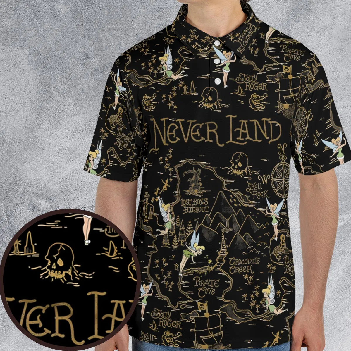 Finding Neverland Tinker Bell AOP Men/Women Polo Shirt