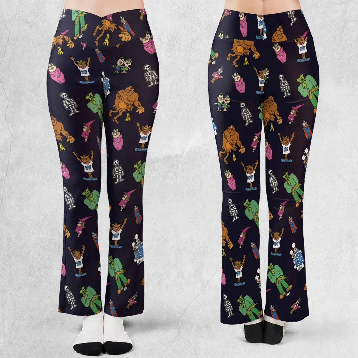 Nostalgic Food Mascots Burger Chef Flare Leggings