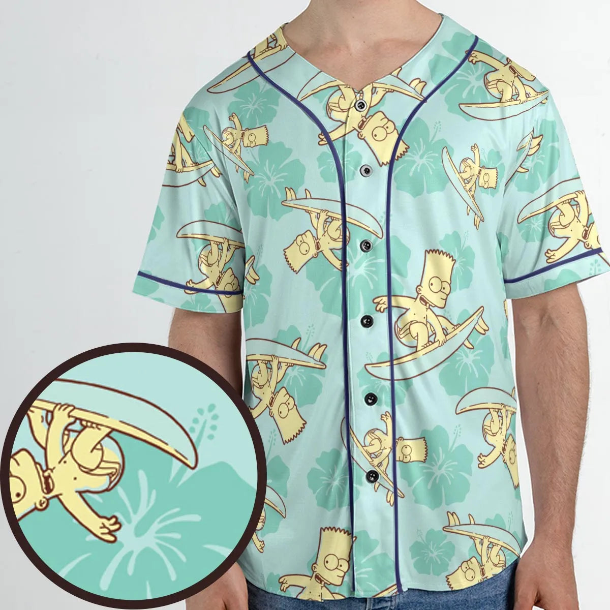 Surfing Simpsons The Simpsons Unisex Baseball Jersey