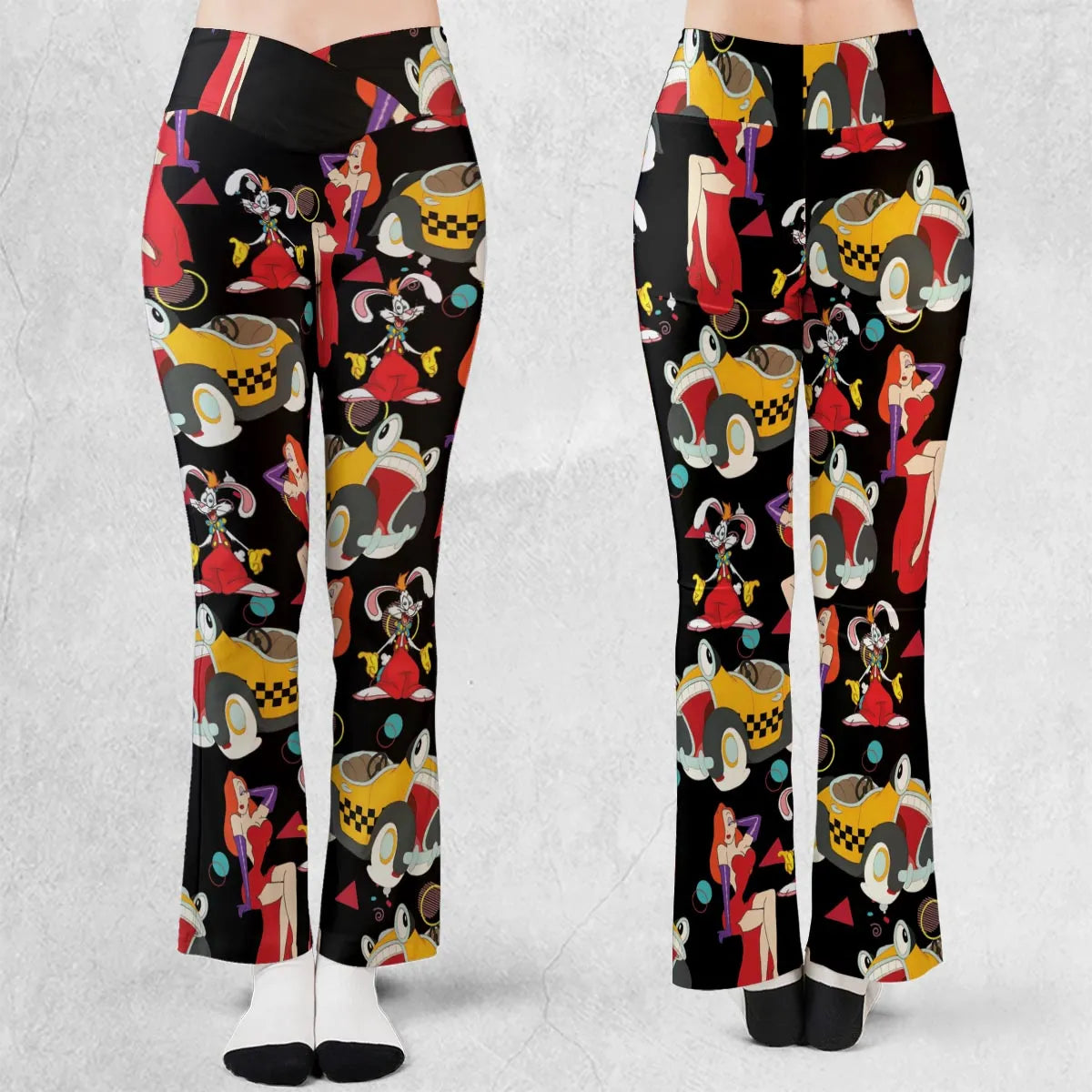 Retro 90s Jessica Rabbit Roger Rabbit Flare Leggings