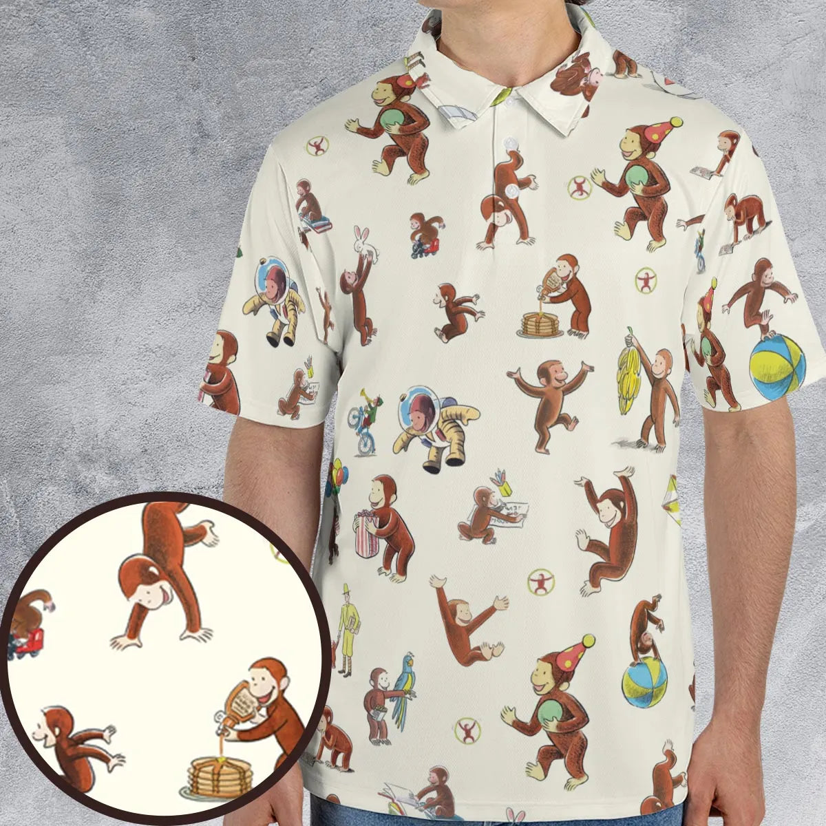 Riotsociety Curious George AOP Men/Women Polo Shirt