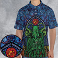 Stained Glass Cthulhu H.P Lovecraft AOP Men/Women Polo Shirt